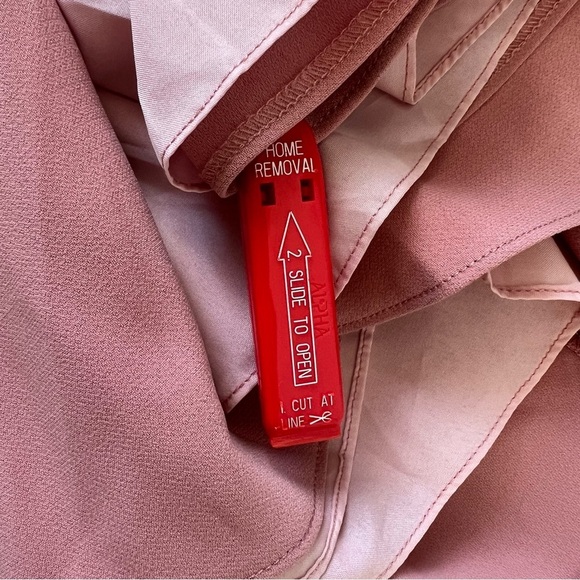 Dessy Collection DIAMOND CUTOUT BACK TRUMPET GOWN WITH FRONT SLIT IN DESERT ROSE - Picture 12 of 12